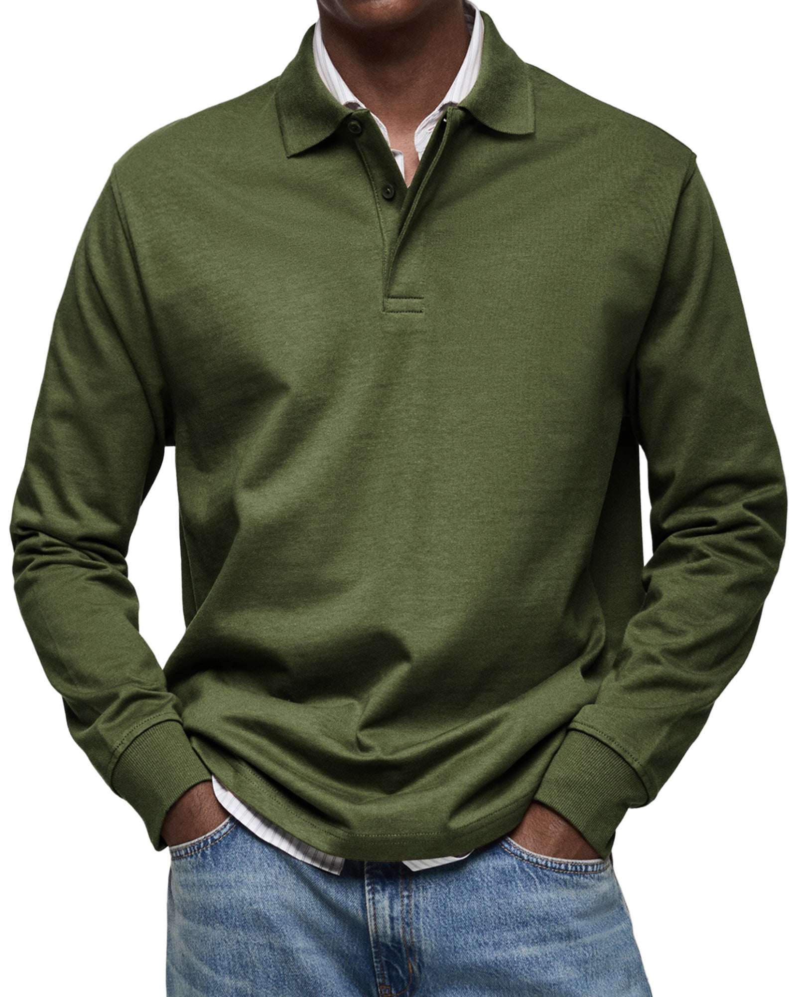 Wessel™ | Casual Poloshirt met Lange Mouwen