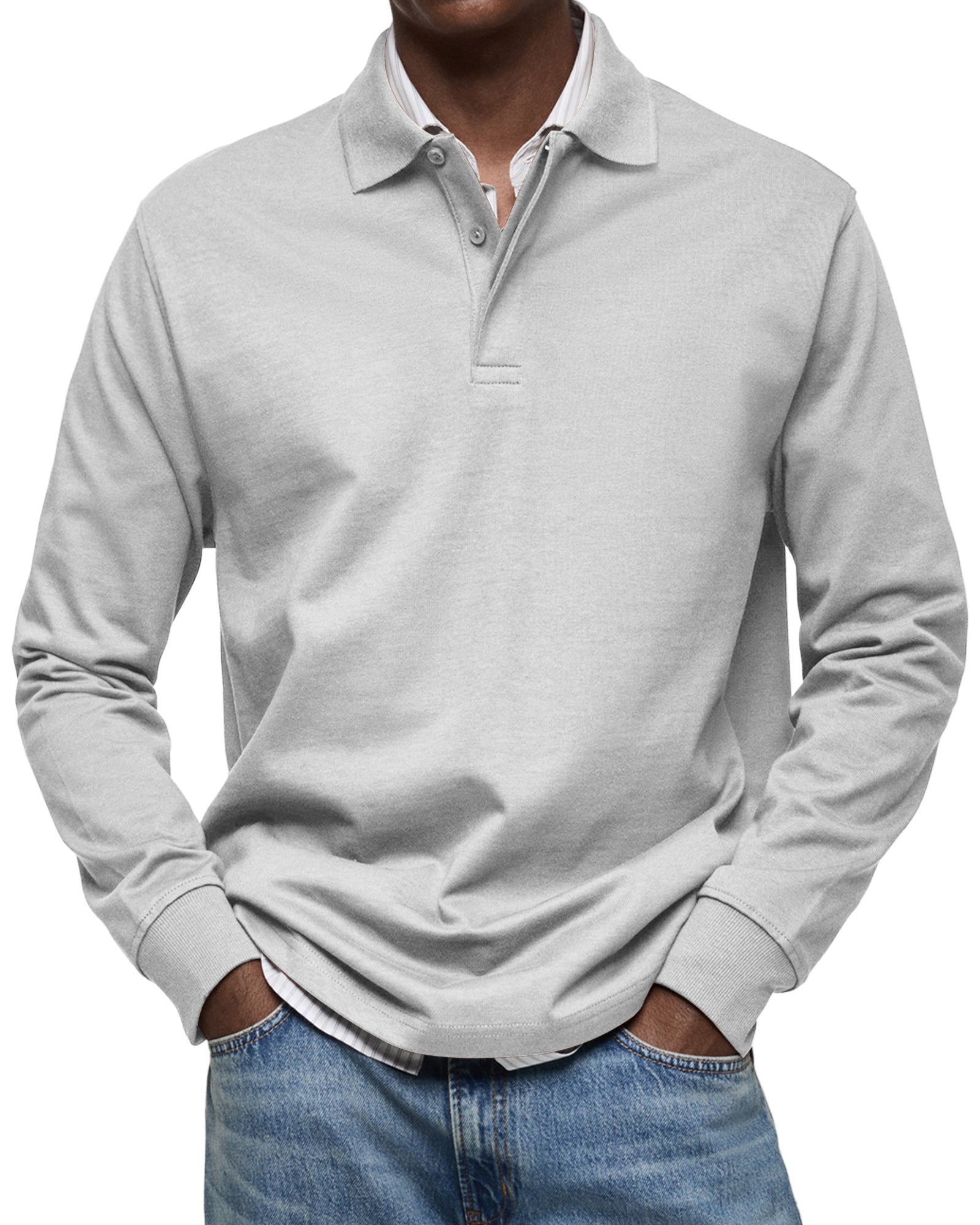Wessel™ | Casual Poloshirt met Lange Mouwen