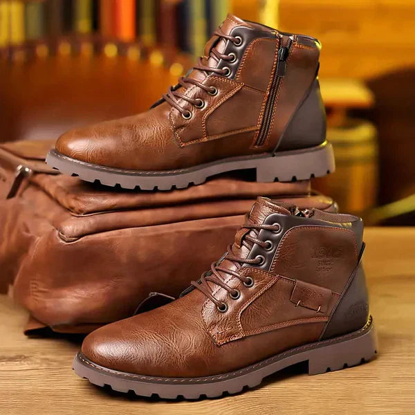 Jethro | Premium Vegan Leren Veterlaars