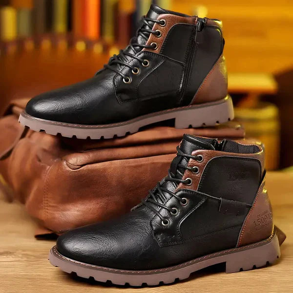 Jethro | Premium Vegan Leren Veterlaars