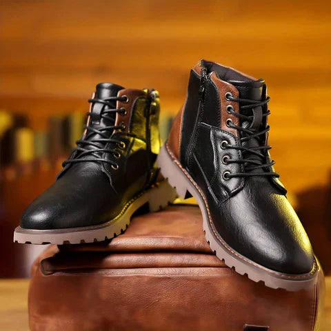 Jethro | Premium Vegan Leren Veterlaars