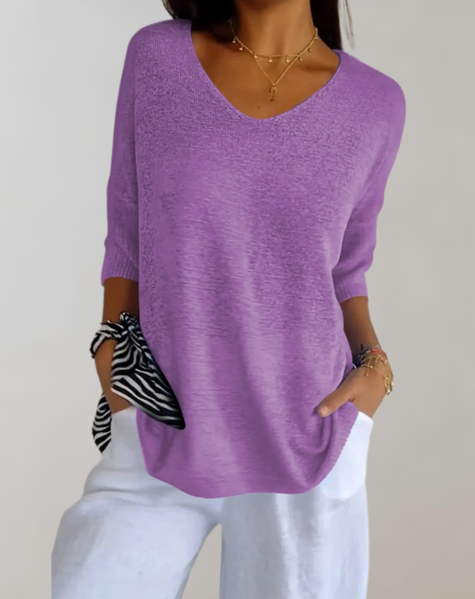 Mira™ | Gebreide Top Met V-Hals