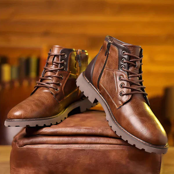 Jethro | Premium Vegan Leren Veterlaars